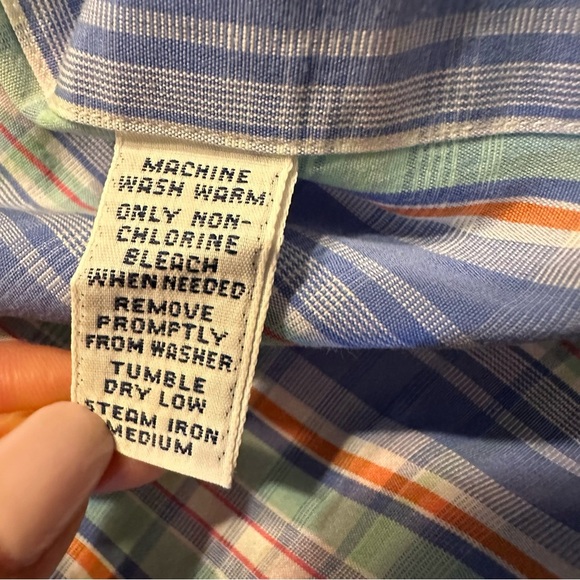 POLO RALPH LAUREN Short Sleeve Classic Fit Button Shirt Plaid Size Medium(e5 - Picture 8 of 9